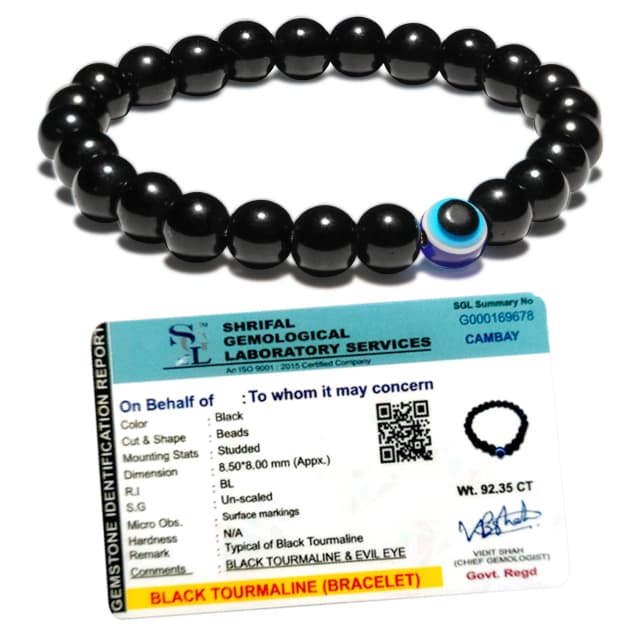 Original Black Tourmaline Bracelet with Certificate thumbnail 2
