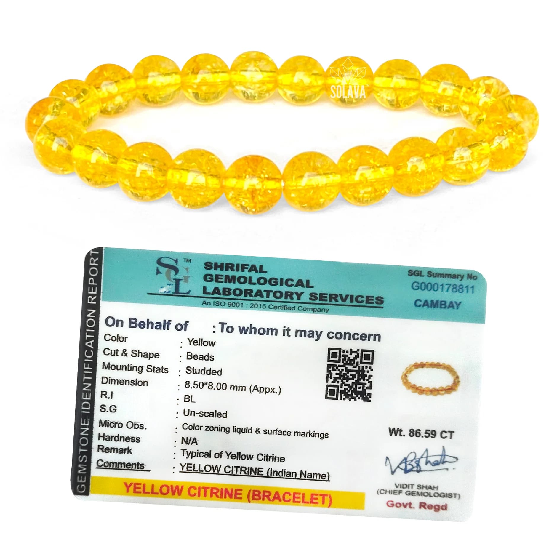Original Citrine Bracelet with Certificate 2