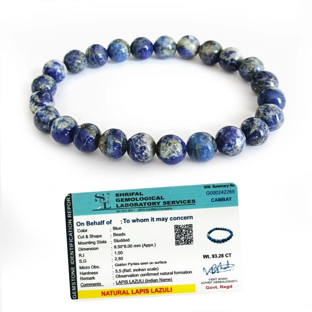 Original Lapis Lazuli Bracelet with Certificate  thumbnail 2