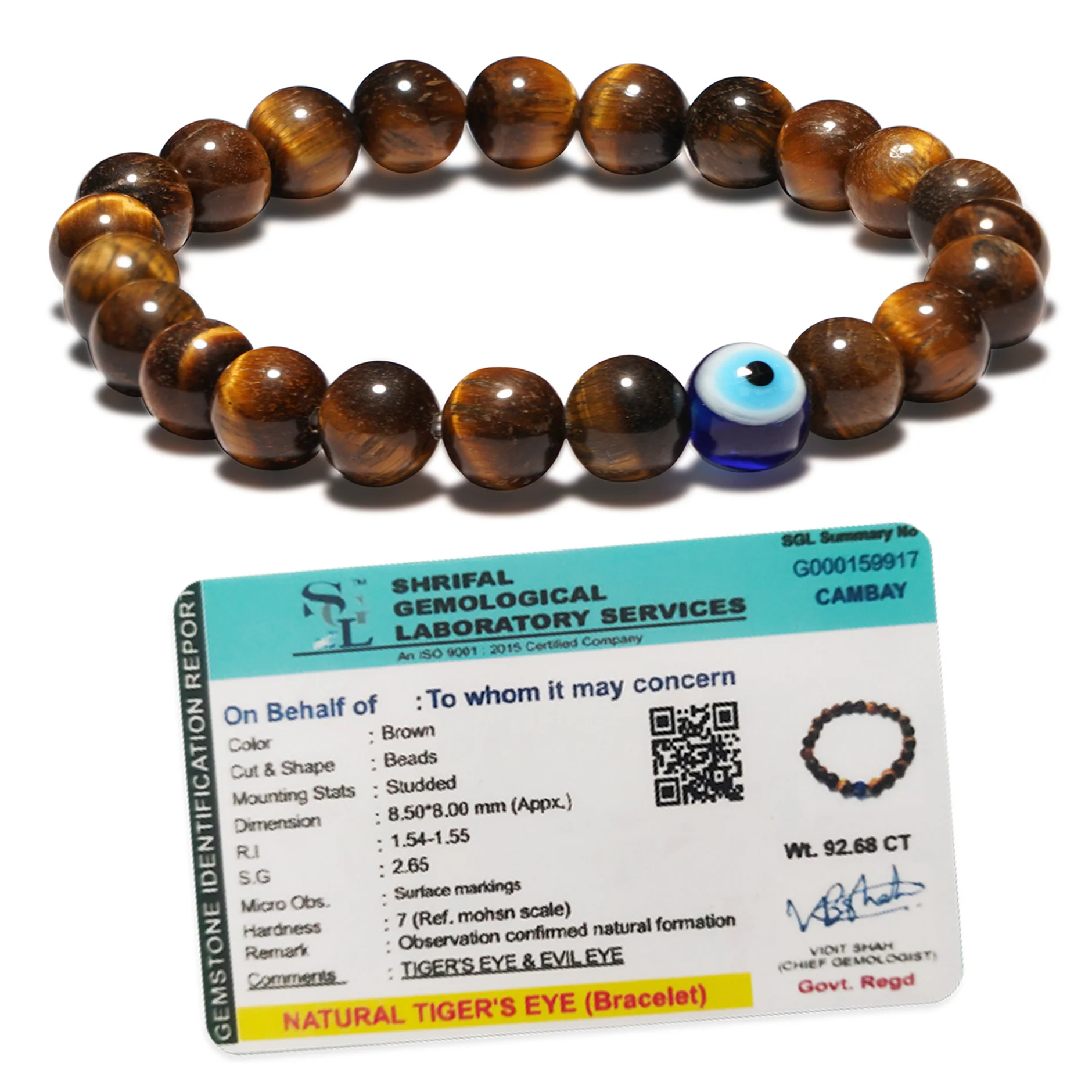 Original Tiger Eye Bracelet with Certificate 2